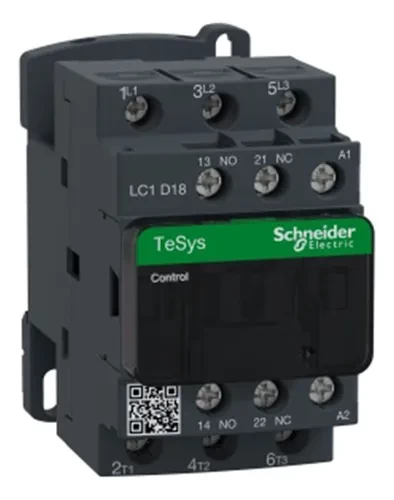 Contator LC1D18M7 Tripolar 18A 1NA+1NF 220VCA  Schneider