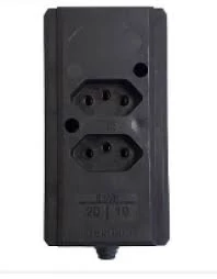 TOMADA BARRA DUPLA 2P+T 10/20A PRETA INTERNEED