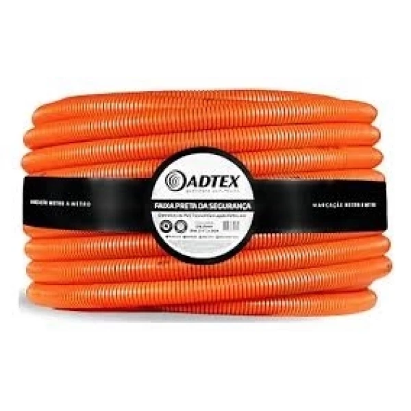 CONDUÍTE CORRUGADO 3/4 LARANJA ADTEX - ROLO 50MTS