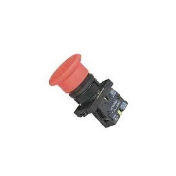 BOTÃO COGUMELO COM TRAVA LAY5-ES542 C/ 1NF VERMELHO  - PENZEL