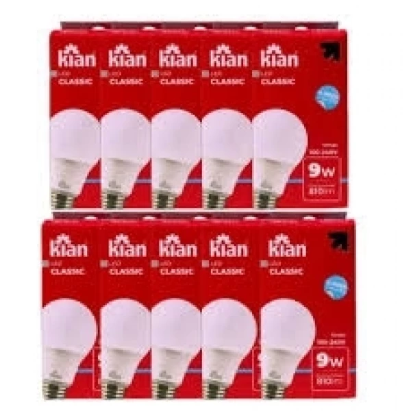 LAMPADA LED BULBO 9W 6000K (com10pçs) BIVOLT KIAN