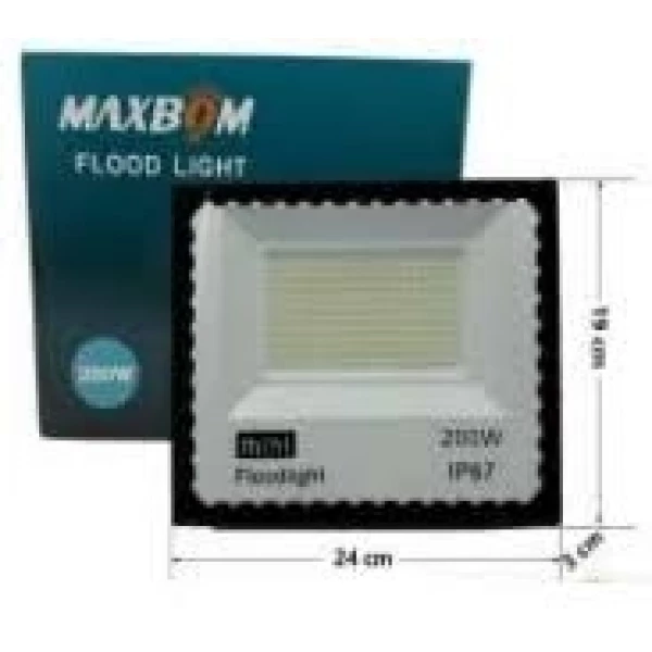 REFLETOR LED 200W 6500K BIVOLT MAXBOM FLOOD LIGHT