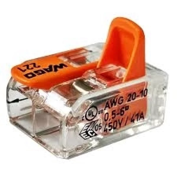 Conector de Emenda Rápida 221-612 2P 6mm Wago 