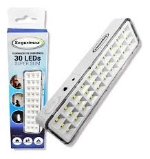 LUMINÁRIA DE EMERGÊNCIA 30 LEDS SUPER SLIM SEGURIMAX